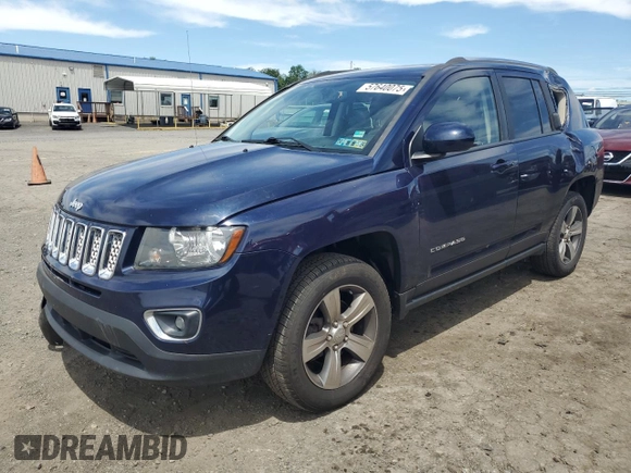 2017 Jeep Compass High Altitude with VIN 1C4NJDEB3HD154758, listed as a Copart auction lot 57640075 with 108,897 mi miles and Salvage title. Bid and sale history available at DreamBid. Image 1.