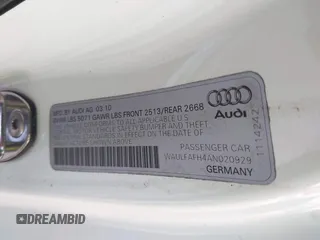 2010 Audi A5 Premium Plus with VIN WAULFAFH4AN020929, listed as a IAAI auction lot 41280631 with 90,882 mi miles. Bid and sale history available at carsss.com. Image 9.
