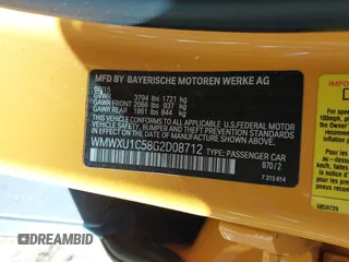 2016 MINI Hardtop 4 Door with VIN WMWXU1C58G2D08712, listed as a IAAI auction lot 42038278 with 96,874 mi miles and . Bid and sale history available at DreamBid. Image 9.