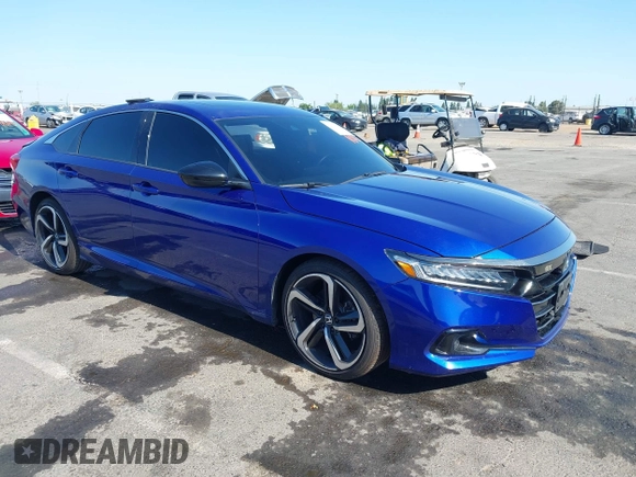 2021 Honda Accord Sport with VIN 1HGCV2F35MA007796, listed as a IAAI auction lot 42626967 with 44,168 mi miles and . Bid and sale history available at DreamBid. Image 1.