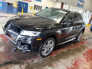 2018 Audi Q5 Premium Plus z VIN WA1BNAFY4J2009653, wystawiony jako Copart lot #57746655 z przebiegiem 60 968 mil mil oraz Szkoda całkowita • Salvage title. Historia ofert i sprzedaży dostępna na DreamBid. Obrazek 1.