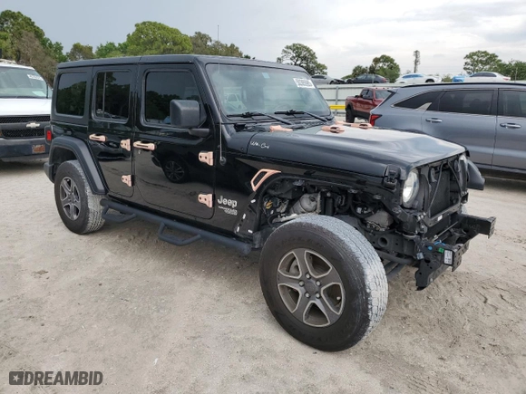 2018 Jeep Wrangler Unlimited Sport S with VIN 1C4HJXDG3JW298896, listed as a Copart auction lot 50385985 with 68,654 mi miles and Salvage Title. Bid and sale history available at carsss.com. Image 4.