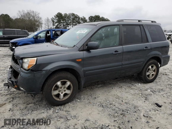 2006 Honda Pilot EX-L with VIN 2HKYF18506H508780, listed as a Copart auction lot 45502155 with 209,765 mi miles and Salvage Title. Bid and sale history available at DreamBid. Image 1.