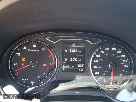2016 Audi A3 Premium z VIN WAUA7GFF3G1066287, wystawiony jako Copart lot #50188575 z przebiegiem 125 217 mil mil oraz Szkoda całkowita • Salvage title. Historia ofert i sprzedaży dostępna na DreamBid. Obrazek 9.