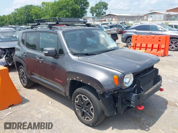 2017 Jeep Renegade Trailhawk with VIN ZACCJBCB7HPG42238, listed as a IAAI auction lot 42562113 with 105,045 mi miles and . Bid and sale history available at DreamBid. Image 1.