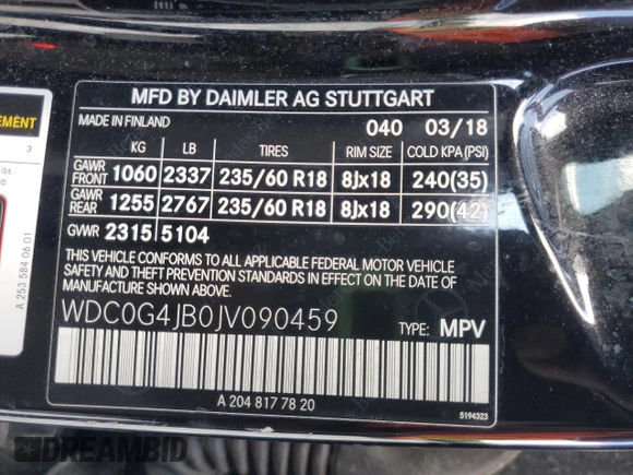2018 Mercedes-Benz GLC 300 z VIN WDC0G4JB0JV090459, wystawiony jako Copart lot #57097585 z przebiegiem 104 690 mil mil oraz Czysty tytuł • Clean title. Historia ofert i sprzedaży dostępna na DreamBid. Obrazek 13.