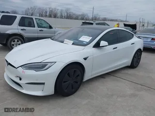 2021 Tesla Model S Plaid with VIN 5YJSA1E64MF452744, listed as a IAAI auction lot 41375136 with 1 mi miles. Bid and sale history available at carsss.com. Image 18.