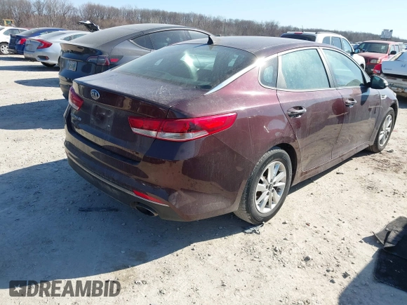 2018 Kia Optima LX with VIN 5XXGT4L32JG228231, listed as a IAAI auction lot 41754709 with 96,593 mi miles. Bid and sale history available at carsss.com. Image 4.