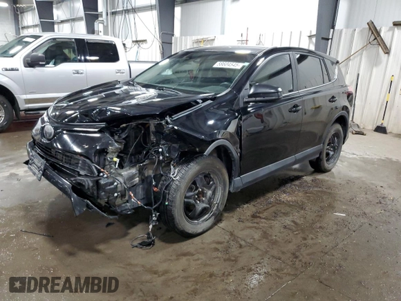 2018 Toyota RAV4 LE with VIN 2T3BFREV6JW763007, listed as a Copart auction lot 58604545 with 107,683 mi miles and Salvage title. Bid and sale history available at DreamBid. Image 1.