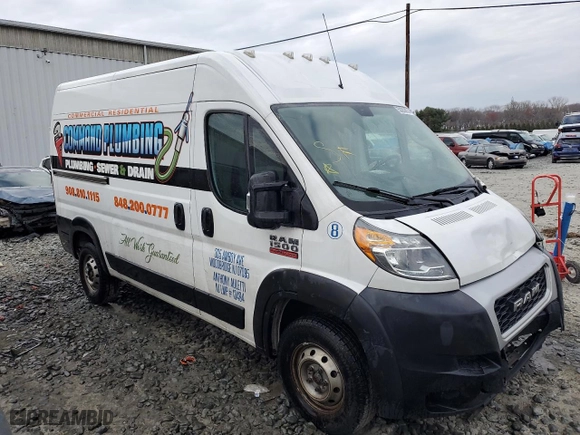 2019 Ram ProMaster Cargo Van with VIN 3C6TRVBG6KE533062, listed as a Copart auction lot 50353874 with 112,446 mi miles and Salvage Title. Bid and sale history available at carsss.com. Image 4.