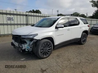 2022 Chevrolet Traverse RS with VIN 1GNERJKW9NJ187685, listed as a Copart auction lot 55070595 with 56,857 mi miles and Salvage title. Bid and sale history available at DreamBid. Image 1.