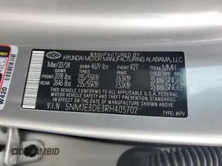 2024 Hyundai Tucson Limited z VIN 5NMJE3DE3RH405702, wystawiony jako Copart lot #56878885 z przebiegiem 5 315 mil mil oraz Szkoda całkowita • Salvage title. Historia ofert i sprzedaży dostępna na DreamBid. Obrazek 14.