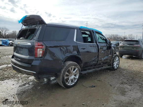 2023 Chevrolet Tahoe High Country with VIN 1GNSKTKTXPR163425, listed as a Copart auction lot 45859835 with 26,672 mi miles and Salvage Title. Bid and sale history available at carsss.com. Image 3.