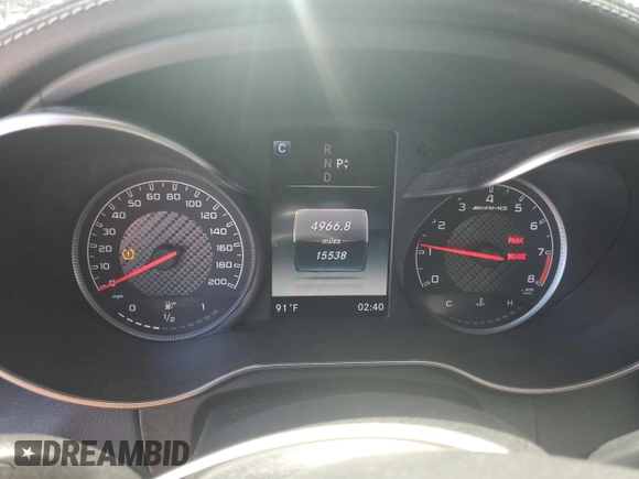 2018 Mercedes-Benz C 63 AMG with VIN 55SWF8GB3JU240014, listed as a Copart auction lot 62072875 with 15,538 mi miles and Salvage title. Bid and sale history available at DreamBid. Image 9.