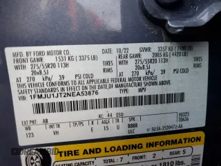 2022 Ford Expedition XLT with VIN 1FMJU1JT2NEA53876, listed as a Copart auction lot 44009255 with 34,632 mi miles and Salvage Title. Bid and sale history available at carsss.com. Image 13.