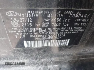 2013 Hyundai Elantra с VIN KMHD35LE7DU031754, выставлен на аукционе IAAI как лот 41004237 с пробегом 101 743 миль миль и . История ставок и продаж доступна на DreamBid. Изображение 9.