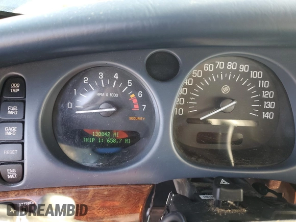 2001 Buick LeSabre Limited with VIN 1G4HR54K01U298380, listed as a Copart auction lot 51907935 with 130,842 mi miles and Salvage Title. Bid and sale history available at carsss.com. Image 9.