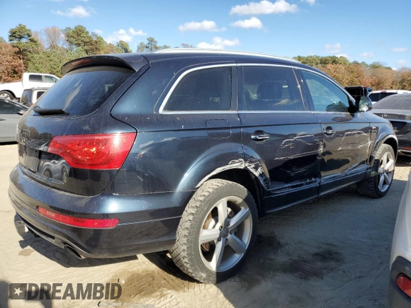 2011 Audi Q7 S line with VIN WA1DGAFE2BD003185, listed as a Copart auction lot 79192554 with 164,365 mi miles and Salvage title. Bid and sale history available at DreamBid. Image 3.
