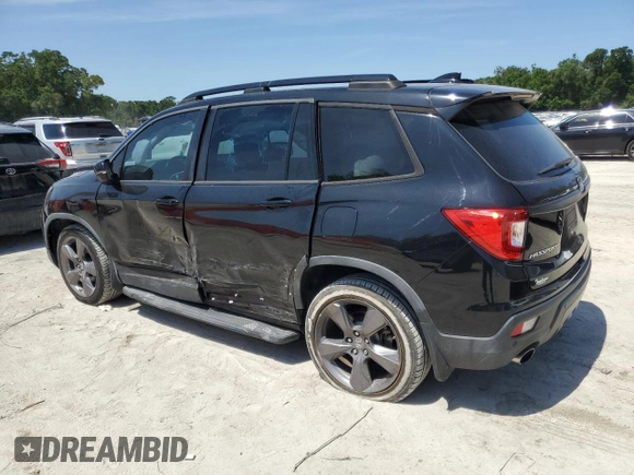 2019 Honda Passport Touring with VIN 5FNYF7H93KB004402, listed as a Copart auction lot 57576185 with 54,597 mi miles and Salvage title. Bid and sale history available at DreamBid. Image 2.