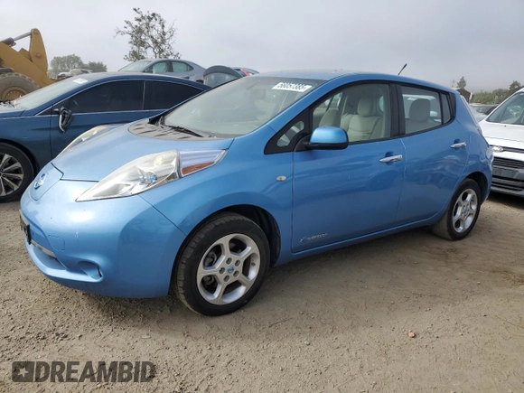 2012 Nissan LEAF SL with VIN JN1AZ0CP2CT021456, listed as a Copart auction lot 56057385 with 55,193 mi miles and Clean Title. Bid and sale history available at DreamBid. Image 1.