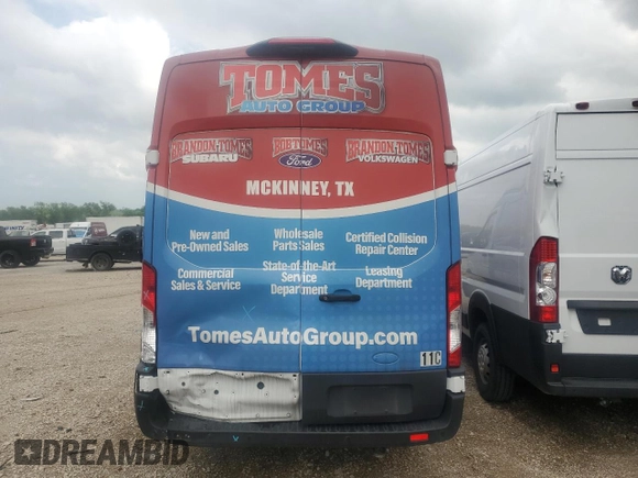 2023 Ford Transit Cargo with VIN 1FTBR3X86PKA19338, listed as a Copart auction lot 52677015 with 93,268 mi miles and Salvage Title. Bid and sale history available at DreamBid. Image 6.
