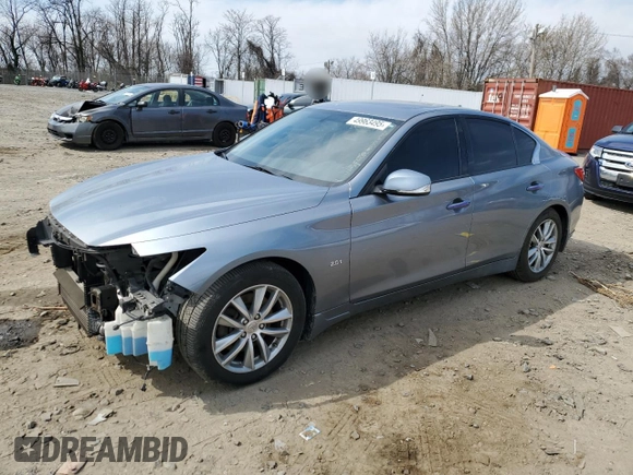 2016 Infiniti Q50 Premium with VIN JN1CV7AR7GM251091, listed as a Copart auction lot 49963495 with 77,833 mi miles and Salvage Title. Bid and sale history available at DreamBid. Image 1.