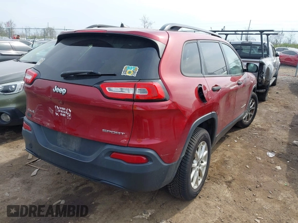 2016 Jeep Cherokee Sport with VIN 1C4PJMAB6GW191398, listed as a IAAI auction lot 42029572 with 214,790 mi miles and . Bid and sale history available at DreamBid. Image 4.