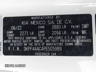 2023 Kia Forte GT with VIN 3KPF44AC4PE505989, listed as a IAAI auction lot 40869133 with 38,222 mi miles and . Bid and sale history available at carsss.com. Image 9.