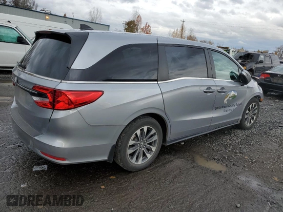 2023 Honda Odyssey EX-L with VIN 5FNRL6H67PB054708, listed as a Copart auction lot 82111554 with 37,248 mi miles and Salvage Title. Bid and sale history available at carsss.com. Image 3.