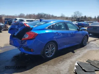 2020 Honda Civic Sedan EX-L with VIN 19XFC1F79LE018049, listed as a Copart auction lot 52382105 with 59,517 mi miles and Salvage Title. Bid and sale history available at carsss.com. Image 3.