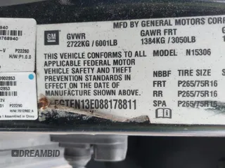 2008 Hummer H3 Luxury с VIN 5GTEN13E088178811, выставлен на аукционе IAAI как лот 42493087 с пробегом 165 152 миль миль и . История ставок и продаж доступна на DreamBid. Изображение 9.