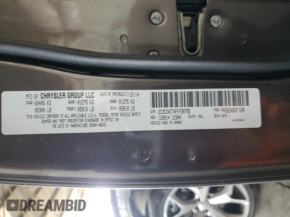 2015 Dodge Charger RT with VIN 2C3CDXCT4FH738795, listed as a Copart auction lot 53679865 with 186,380 mi miles and Salvage Title. Bid and sale history available at DreamBid. Image 13.