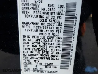 2007 Nissan Murano SL with VIN JN8AZ08W77W606314, listed as a Copart auction lot 49661615 with 119,064 mi miles and Salvage Title. Bid and sale history available at carsss.com. Image 13.