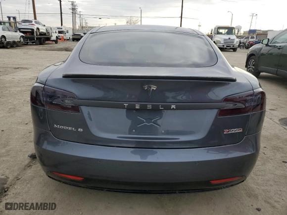 2017 Tesla Model S 100D with VIN 5YJSA1E42HF227582, listed as a Copart auction lot 43413605 with 82,531 mi miles and Salvage Title. Bid and sale history available at carsss.com. Image 6.
