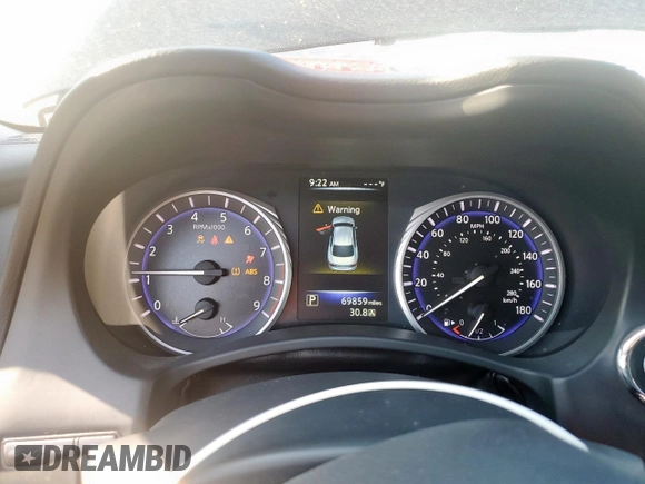 2015 Infiniti Q50 with VIN JN1BV7AR0FM414691, listed as a Copart auction lot 51783685 with 69,859 mi miles and Salvage Title. Bid and sale history available at DreamBid. Image 9.