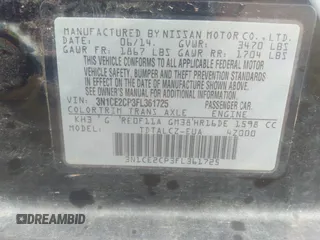 2015 Nissan Note S with VIN 3N1CE2CP3FL361725, listed as a IAAI auction lot 37444827 with 97,772 mi miles and . Bid and sale history available at DreamBid. Image 9.