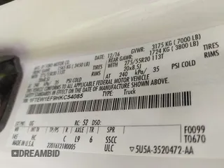 2017 Ford F-150 XL с VIN 1FTEW1EF9HKC54085, выставлен на аукционе IAAI как лот 42320882 с пробегом Не указан миль и . История ставок и продаж доступна на DreamBid. Изображение 9.
