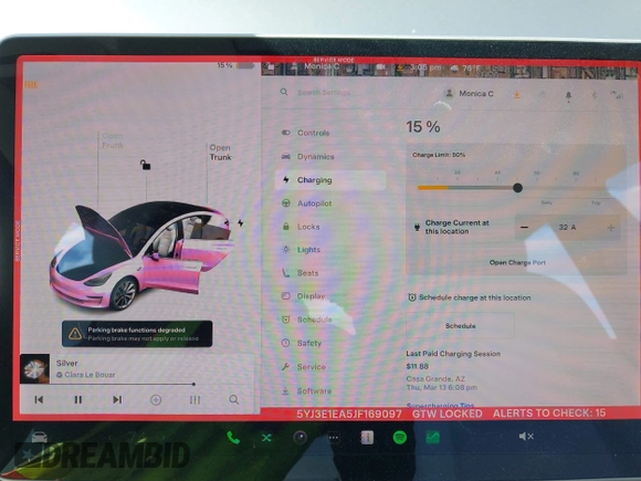 2018 Tesla Model 3 Long Range Battery with VIN 5YJ3E1EA5JF169097, listed as a IAAI auction lot 41916873 with 81,919 mi miles. Bid and sale history available at carsss.com. Image 17.