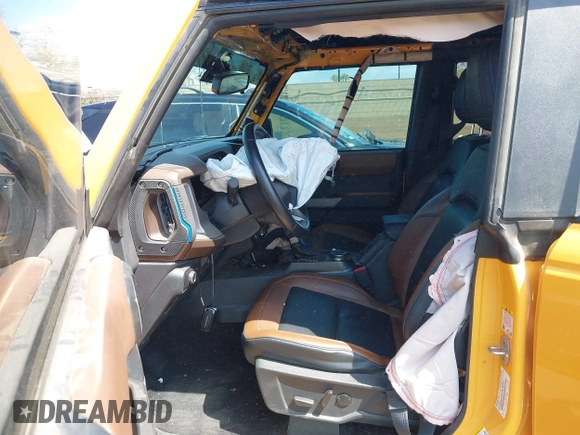 2021 Ford Bronco with VIN 1FMEE5BPXMLA93172, listed as a IAAI auction lot 42109487 with Not Provided miles and . Bid and sale history available at DreamBid. Image 5.