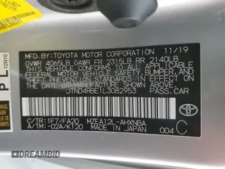2020 Toyota Corolla Hatchback SE with VIN JTND4RBE1L3082953, listed as a Copart auction lot 81199814 with 53,395 mi miles and Salvage Title. Bid and sale history available at carsss.com. Image 15.