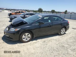 2015 Honda Civic LX with VIN 19XFB2F54FE259514, listed as a Copart auction lot 60337735 with 146,863 mi miles and Salvage title. Bid and sale history available at DreamBid. Image 1.