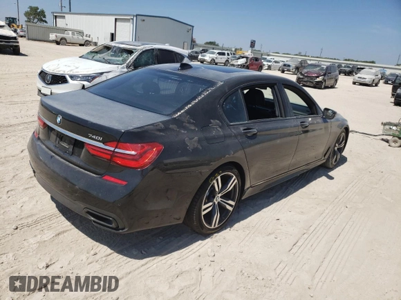 2017 BMW 7 Series 740i with VIN WBA7E2C53HG739785, listed as a Copart auction lot 62571063 with 0 mi miles. Bid and sale history available at carsss.com. Image 3.