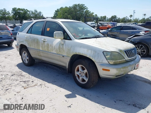 2002 Lexus RX 300 with VIN JTJGF10U920120014, listed as a IAAI auction lot 42120963 with 1 mi miles. Bid and sale history available at carsss.com. Image 1.