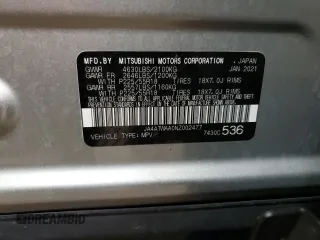 2022 Mitsubishi Eclipse Cross SE z VIN JA4ATWAA0NZ002477, wystawiony jako Copart lot #52384025 z przebiegiem 102 441 mil mil oraz Szkoda całkowita • Salvage title. Historia ofert i sprzedaży dostępna na DreamBid. Obrazek 14.