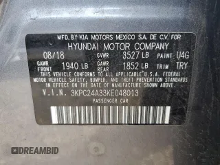 2019 Hyundai Accent SE z VIN 3KPC24A33KE048013, wystawiony jako Copart lot #56878705 z przebiegiem 70 559 mil mil oraz Szkoda całkowita • Salvage title. Historia ofert i sprzedaży dostępna na DreamBid. Obrazek 12.