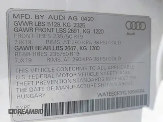 2020 Audi Q3 S line Premium Plus with VIN WA1EECF37L1099564, listed as a IAAI auction lot 41860268 with 55,389 mi miles and . Bid and sale history available at DreamBid. Image 9.
