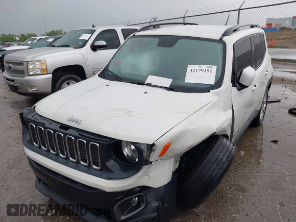 2017 Jeep Renegade Latitude with VIN ZACCJBBB4HPE57906, listed as a IAAI auction lot 42179151 with 124,651 mi miles and . Bid and sale history available at DreamBid. Image 17.