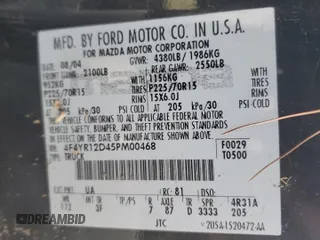 2005 Mazda B-Series 2WD Truck with VIN 4F4YR12D45PM00468, listed as a Copart auction lot 42635135 with 0 mi miles and Clean Title. Bid and sale history available at carsss.com. Image 12.