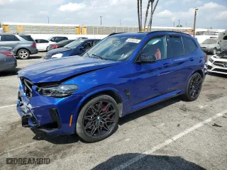 2022 BMW X3 M with VIN 5YM13EC09N9L69499, listed as a Copart auction lot 48758124 with 0 mi miles. Bid and sale history available at carsss.com. Image 1.