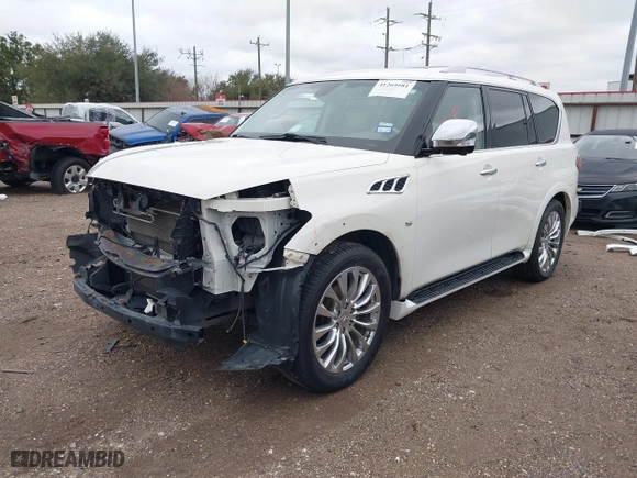 2015 Infiniti QX80 with VIN JN8AZ2NDXF9770846, listed as a IAAI auction lot 41269581 with 84,706 mi miles. Bid and sale history available at carsss.com. Image 19.